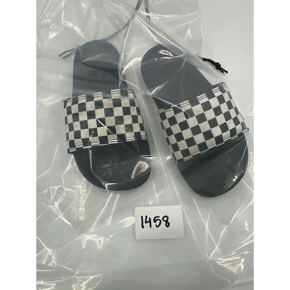 Vans La Costa Slide-On Youth 2.0 Black White Checkerboard Sandals VN0A38CUH0D